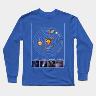 solar system graphic cool astronomy scientist Long Sleeve T-Shirt